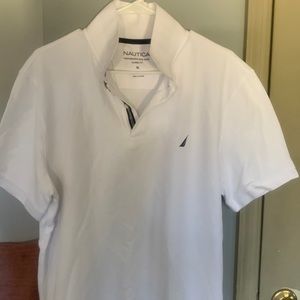 Men’s XL white and blue Nautica polo shirt